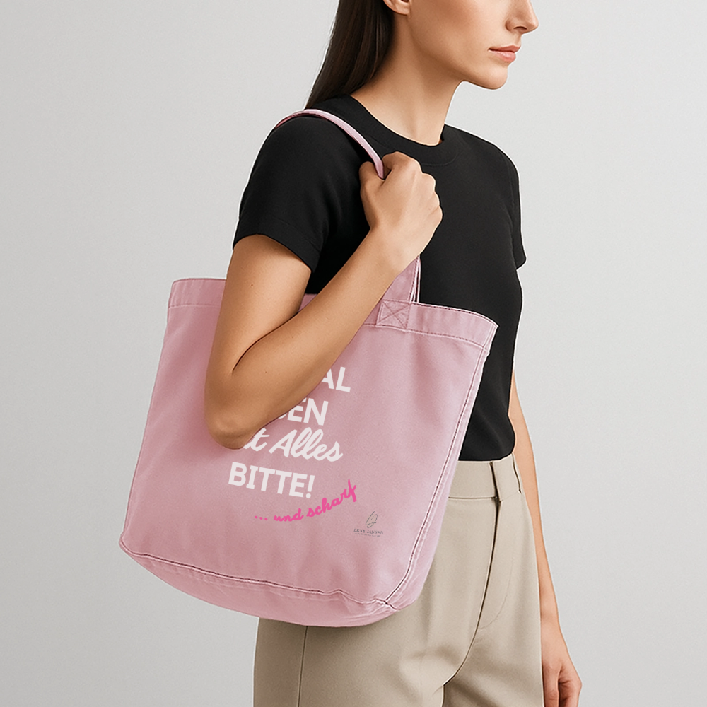 Vintage-washed Shopper I Einmal Leben mit ALLES - vintage rose