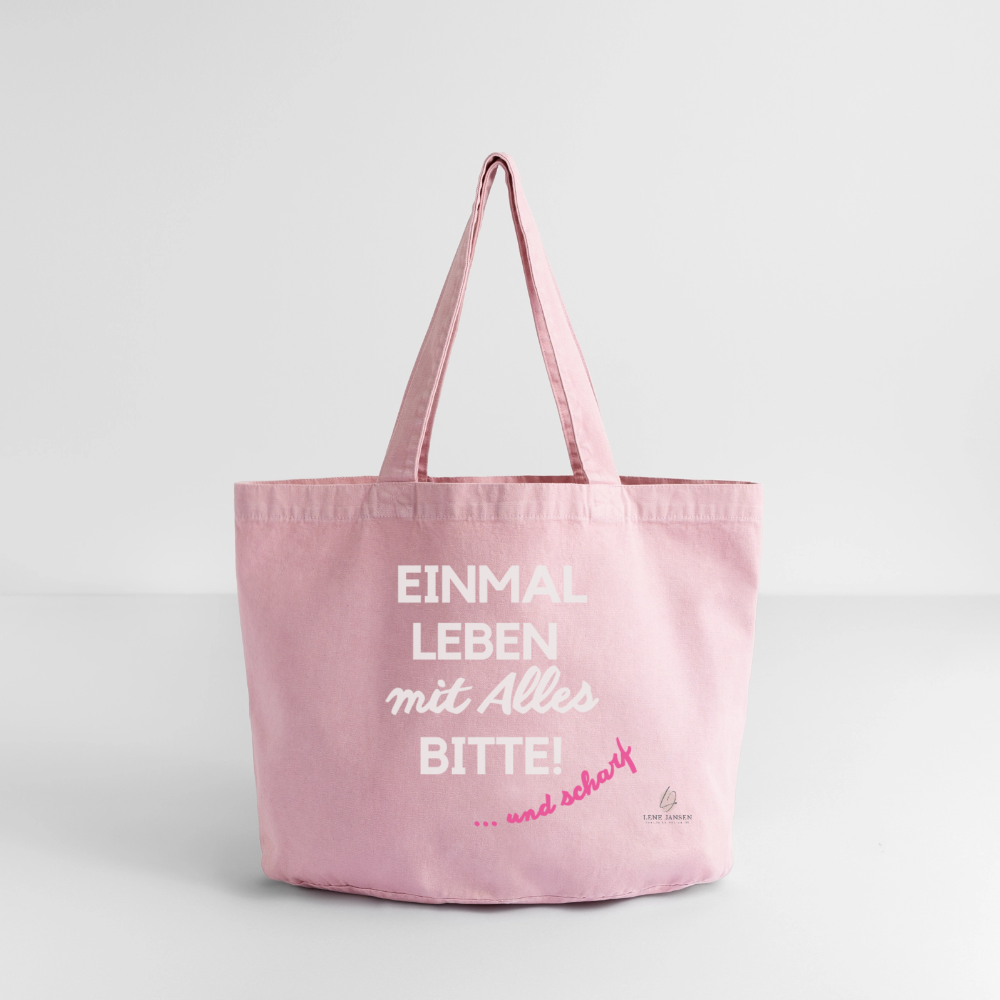 Vintage-washed Shopper I Einmal Leben mit ALLES - vintage rose